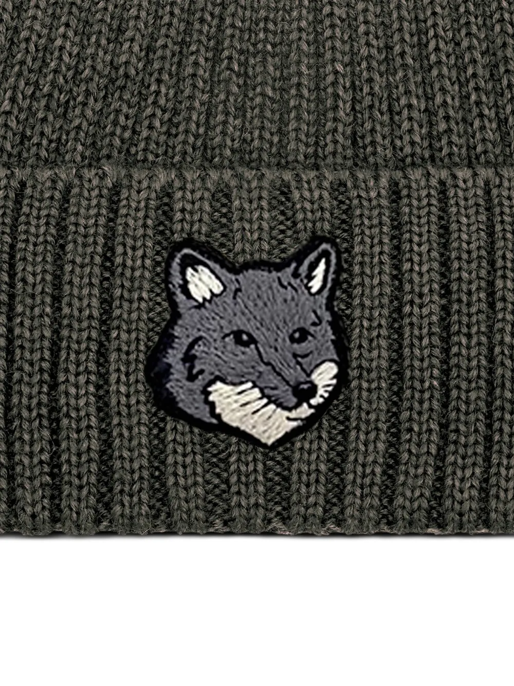 Maison Kitsuné fox-head ribbed beanie | Image 2