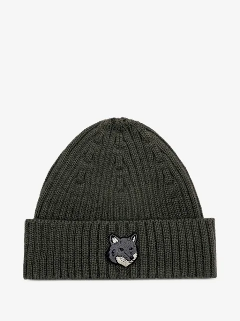 Maison Kitsuné fox-head ribbed beanie