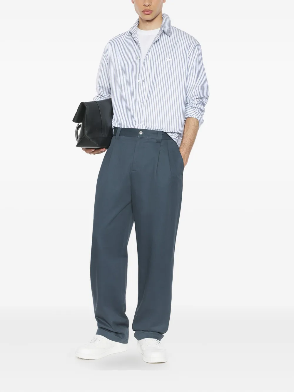 Maison Kitsuné Gestreept overhemd - Blauw