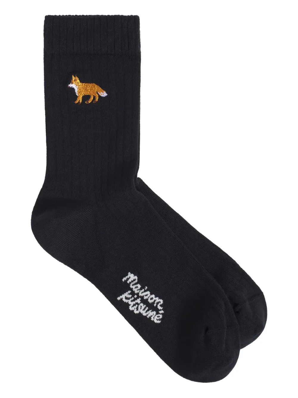 Maison Kitsuné Baby Fox embroidered socks | Black | Image 1