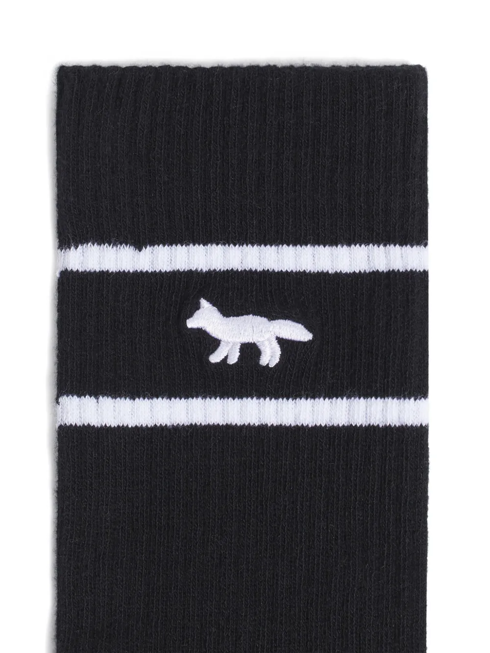 Maison Kitsuné Profile Fox-embroidered striped socks | Women | Image 2