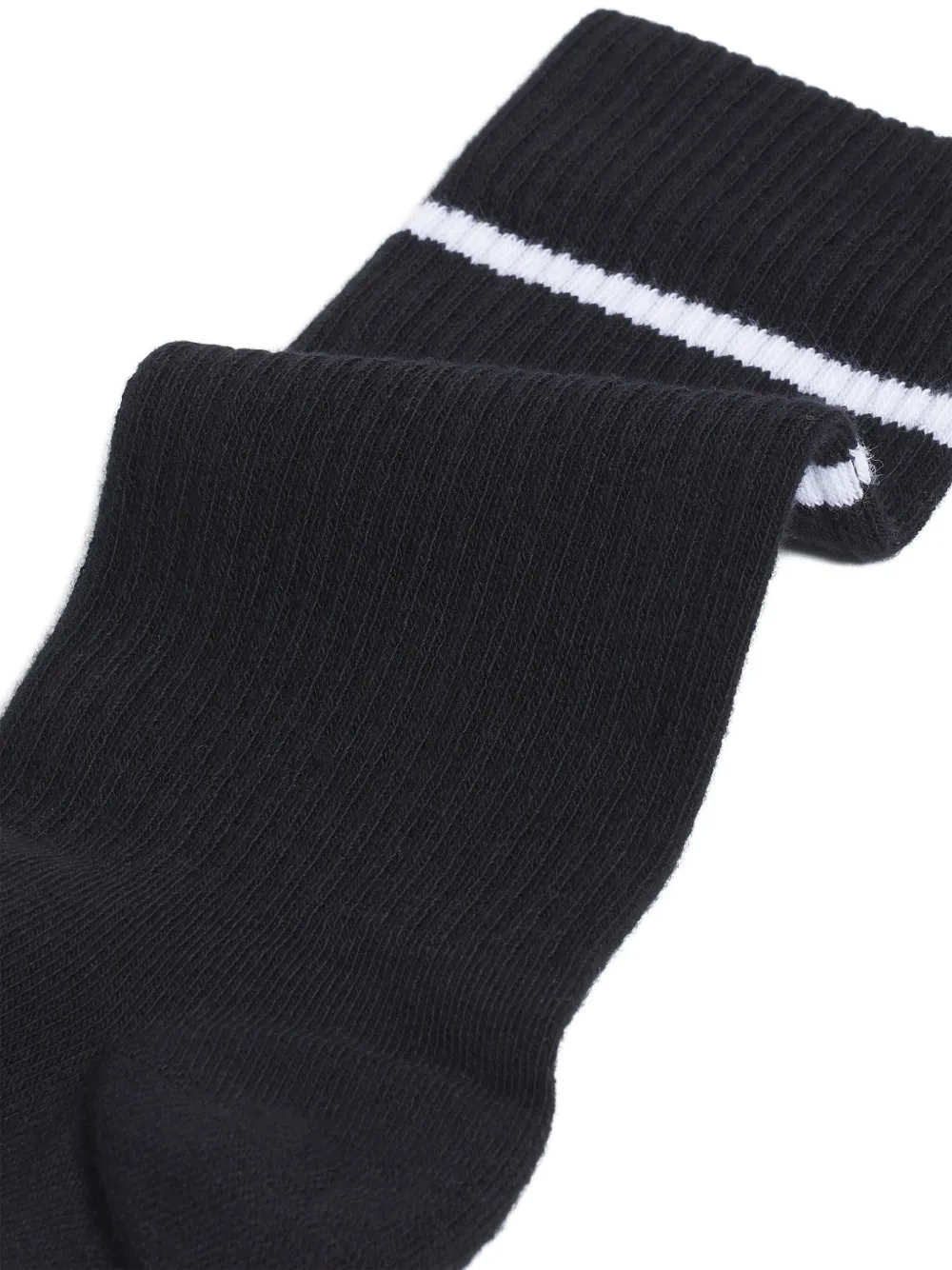 Maison Kitsuné Profile Fox gestreepte sokken met borduurwerk Zwart