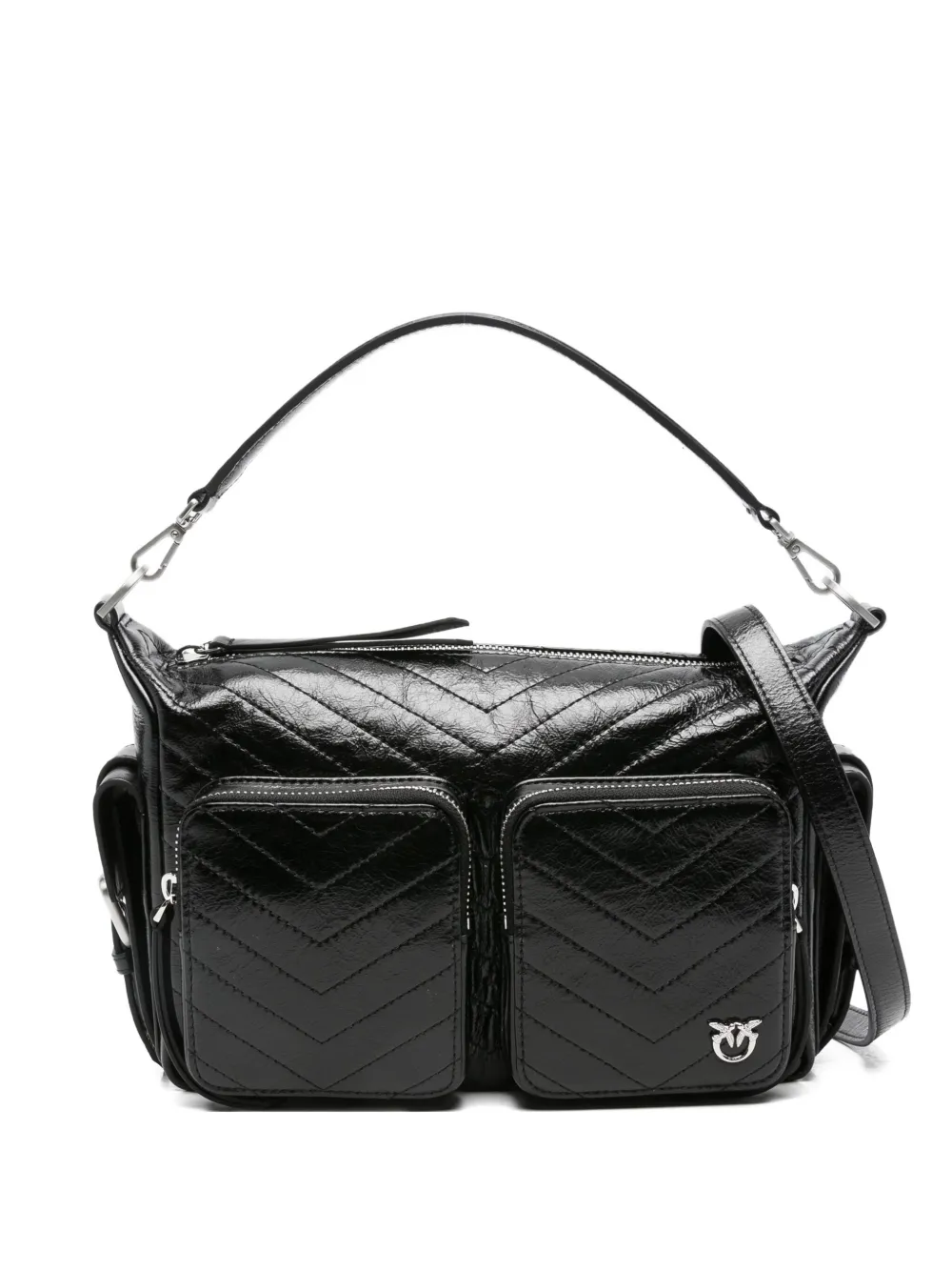 PINKO quilted pocket satchel - Nero