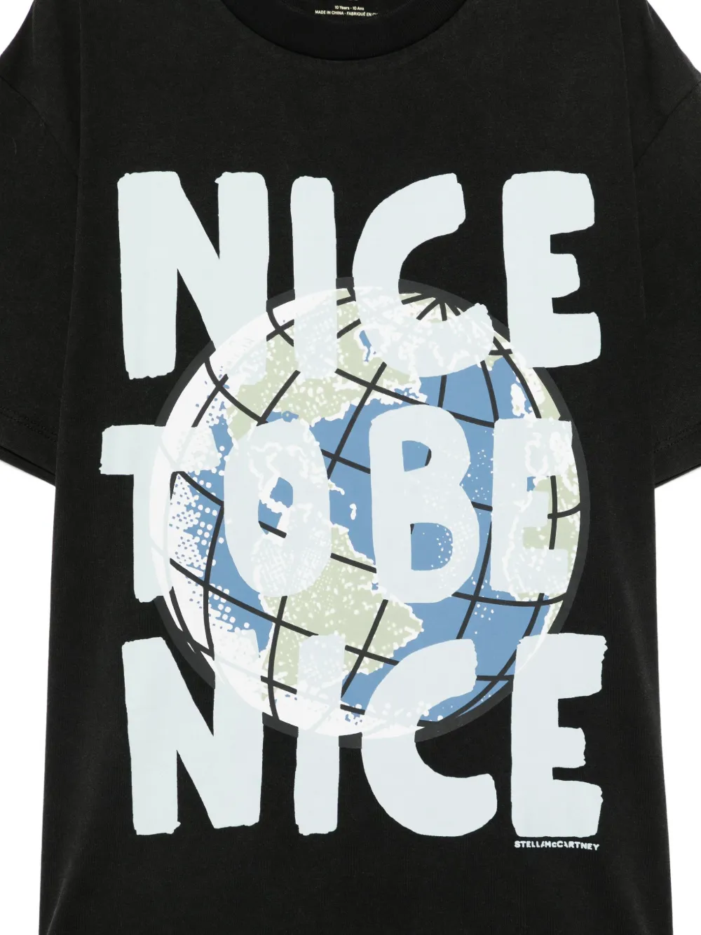 Stella McCartney Kids T-shirt met grafische print Zwart