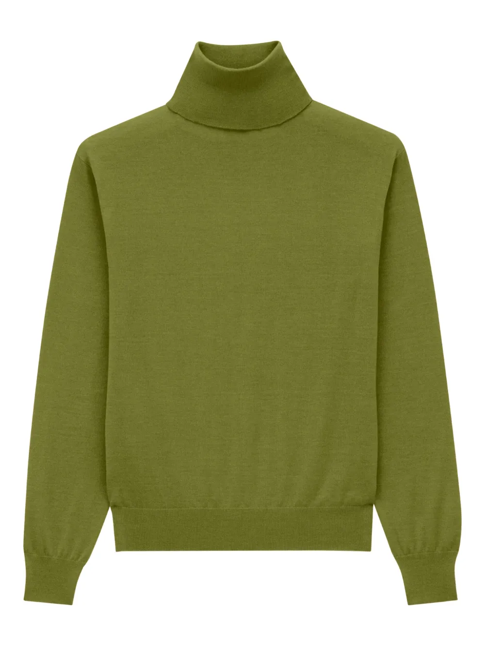 Saint Laurent Turtleneck Knit Sweater Long Sleeves In Green