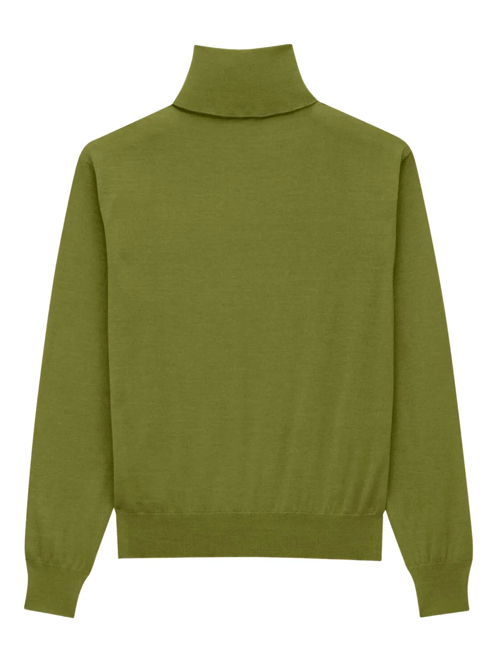 Saint Laurent Turtleneck Knit Sweater Long Sleeves In Green