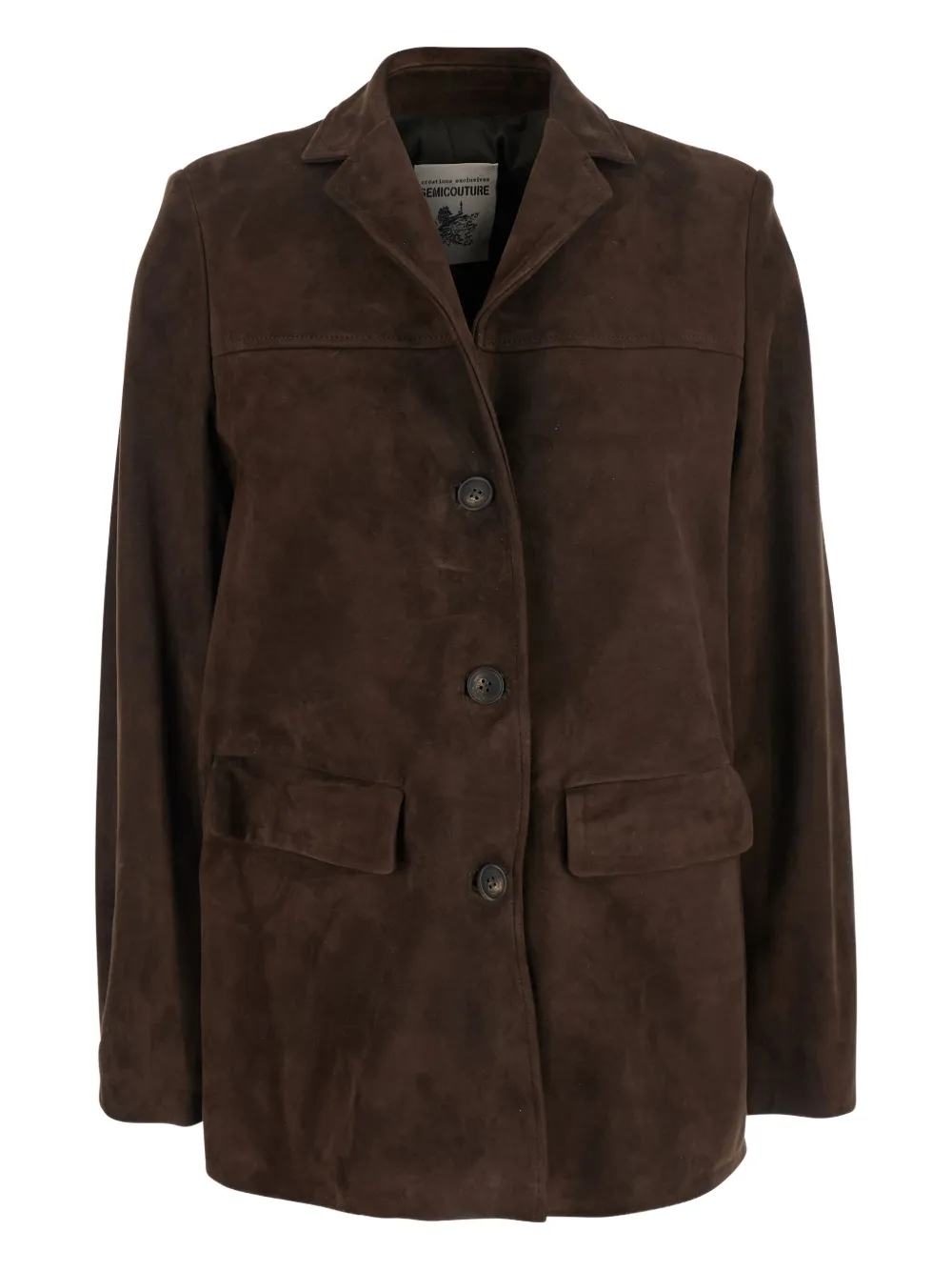 Semicouture suede button-fastening jacket | Brown | Image 1