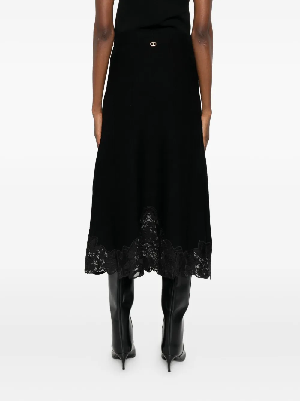 TWINSET Midi-rok met kant Zwart