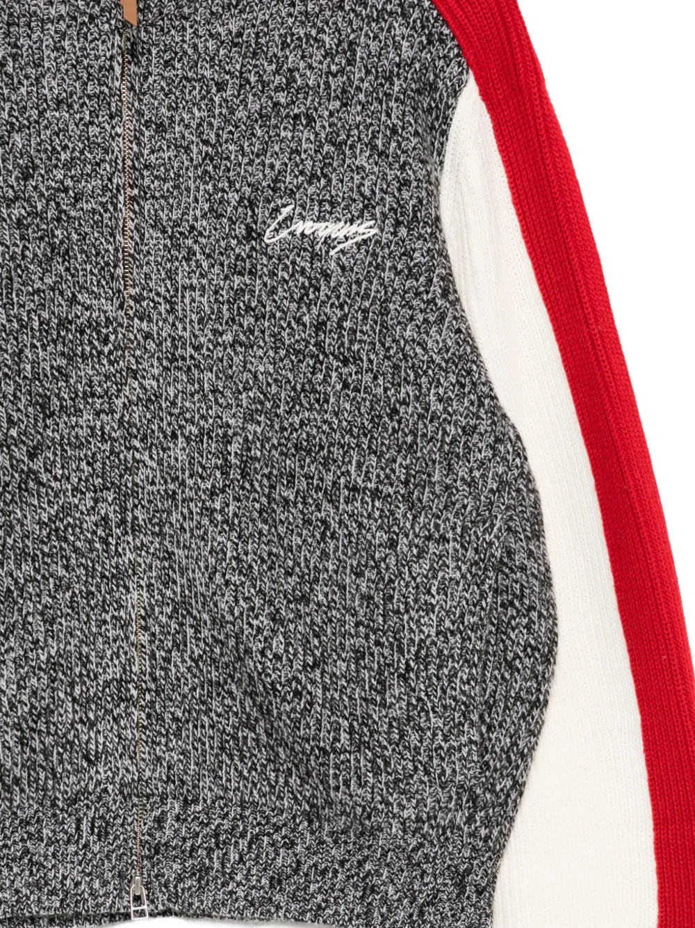 Croquis Wool Spliced Cardigan In Gray