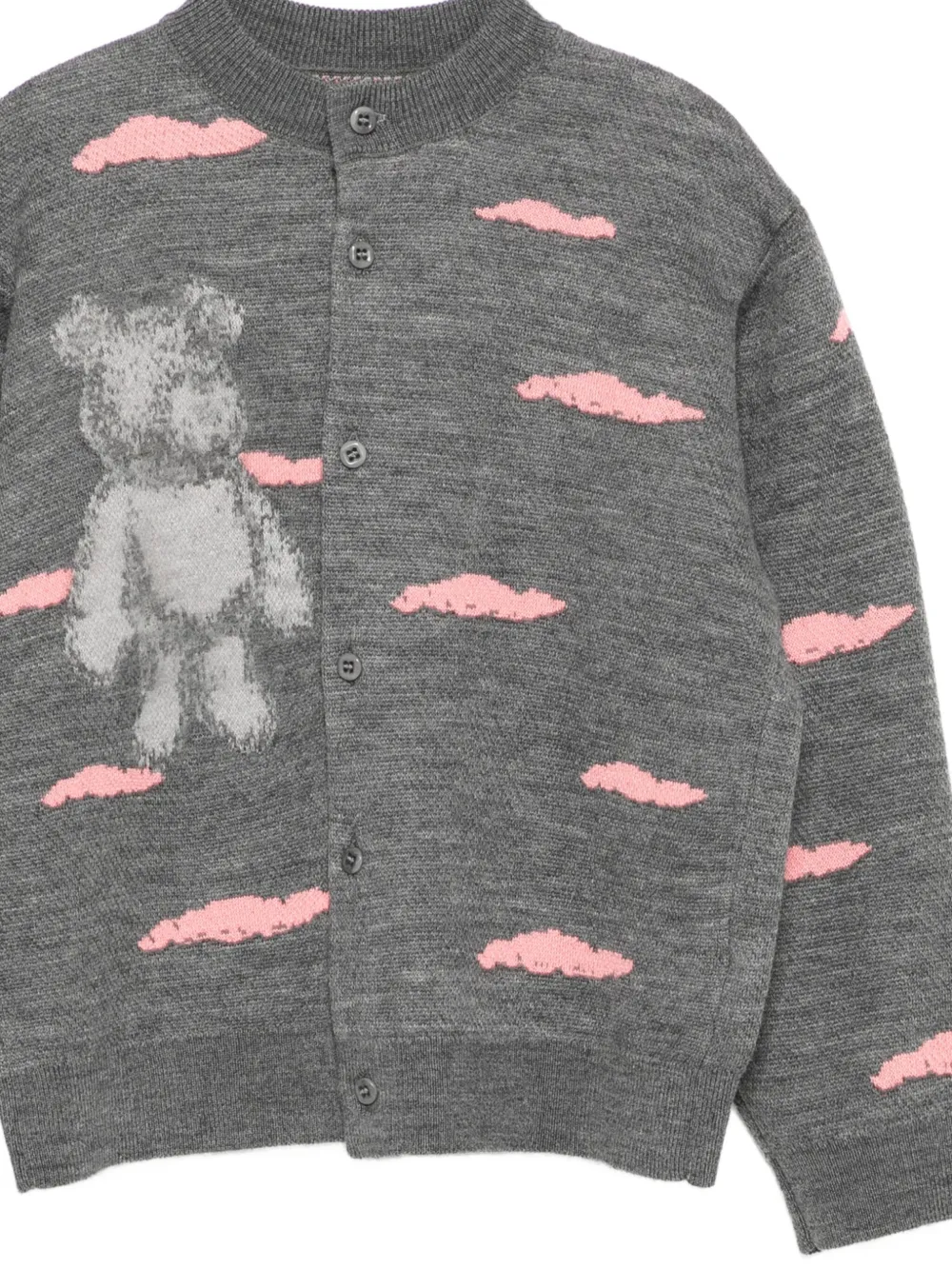 Jnby By Jnby All-over Graphic Print Cardigan In Gray