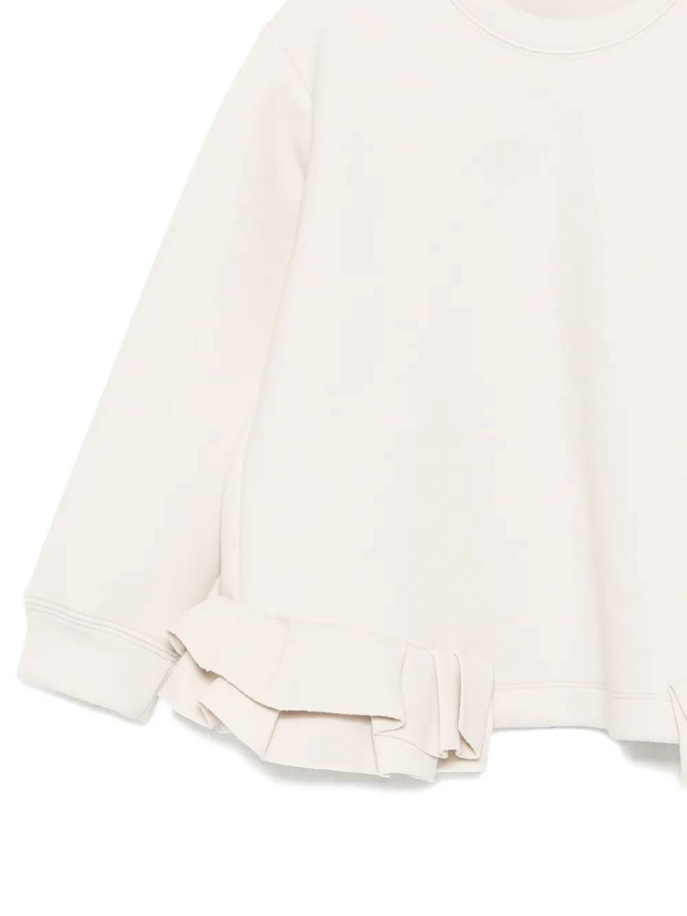 Jnby By Jnby Pleated-edge Sweatshirt In White