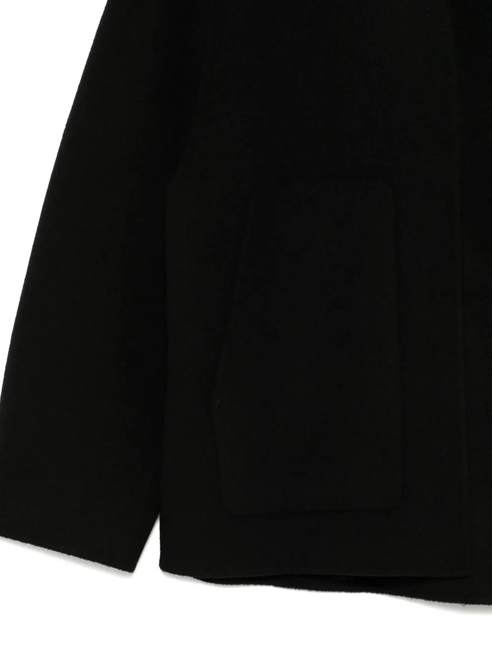 Croquis Cross-collar Wool Jacket In Black