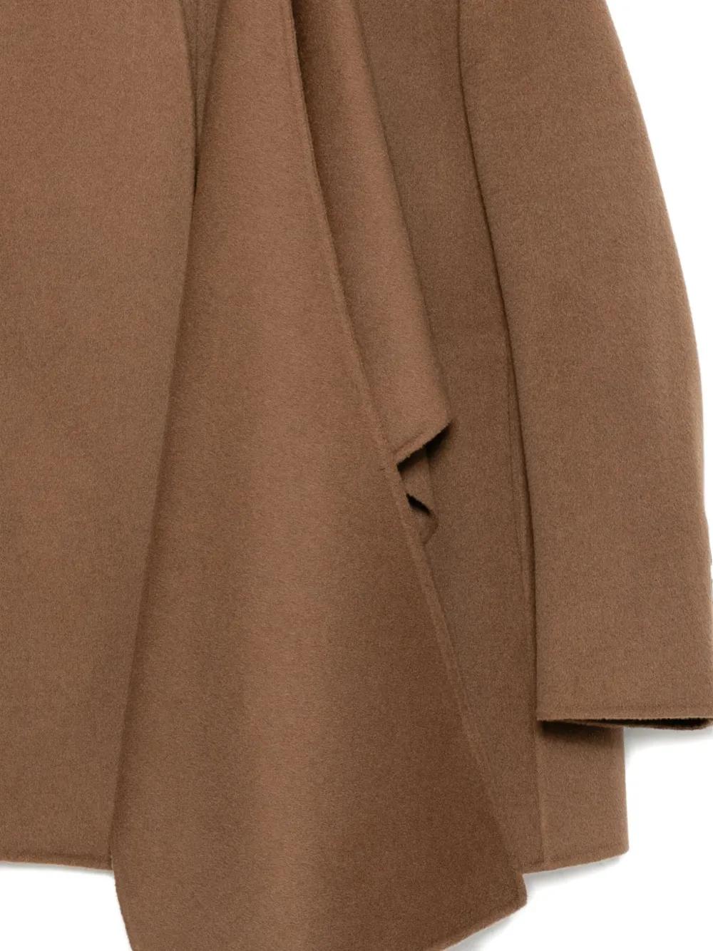Jnby Asymmetric-hem Coat In Brown