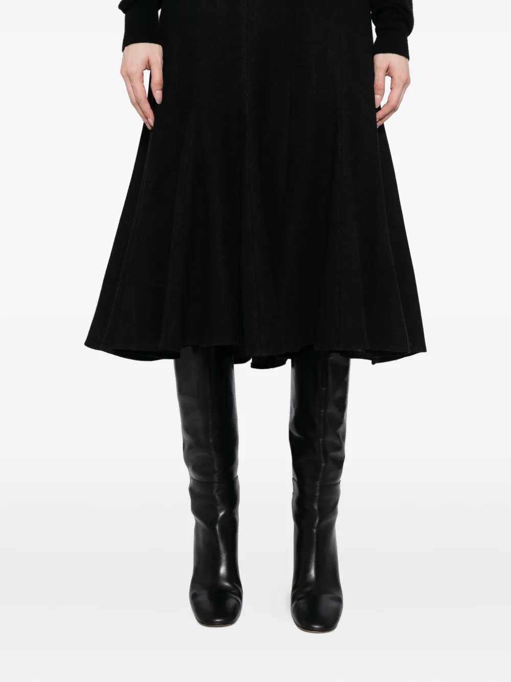 Jnby Wool Midi Skirt In Black