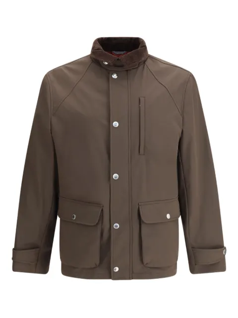 Brunello Cucinelli corduroy-collar buttoned jacket
