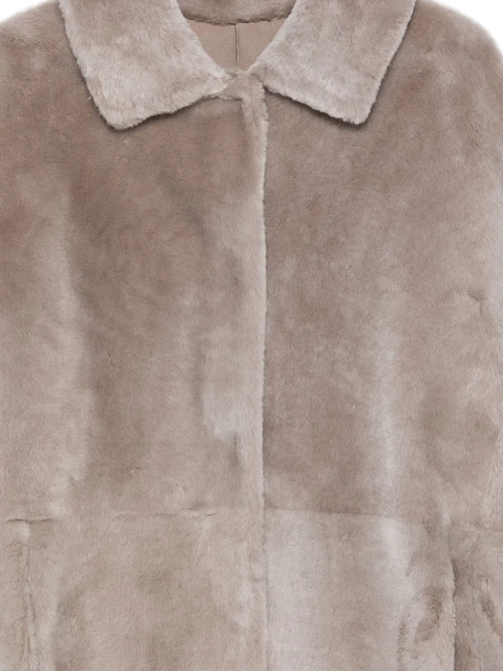 Manzoni 24 Shearling Collared Coat In Pink