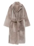 Manzoni 24 belted shearling coat - Brown