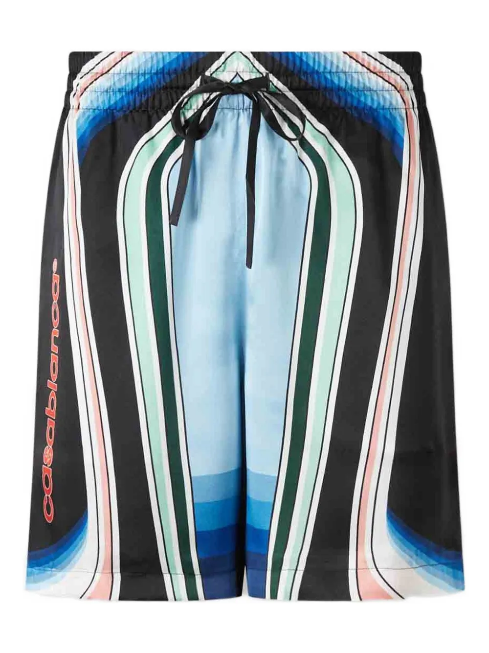Casablanca graphic-print silk shorts - ブルー Casablanca graphic-print silk shorts - ブルー