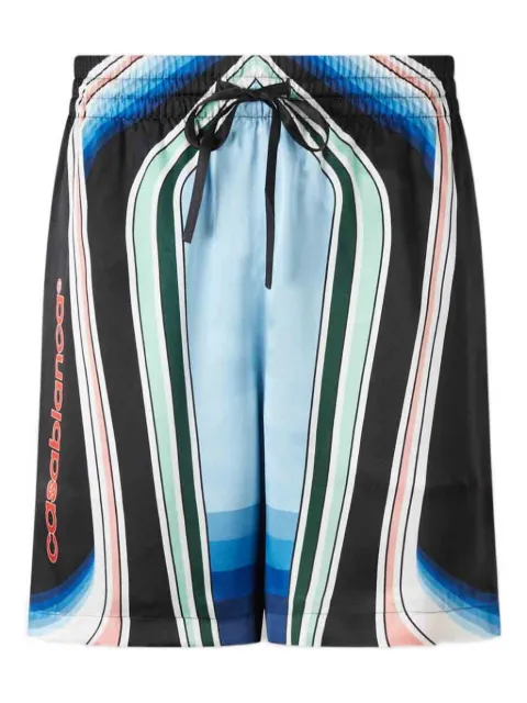 Casablanca graphic-print silk shorts