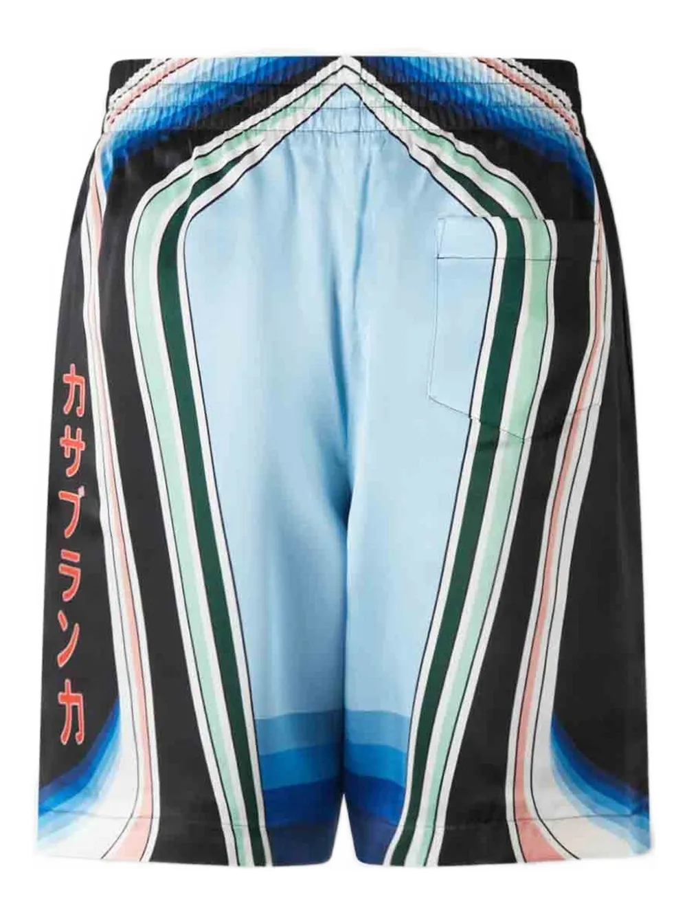 Casablanca graphic-print silk shorts - Blauw