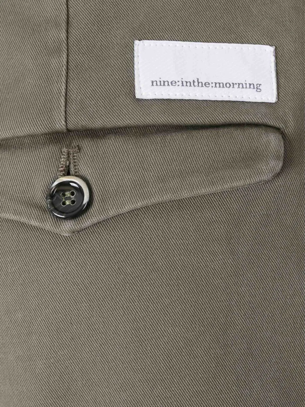Nine In The Morning Button-fly Cotton Trousers In Gray