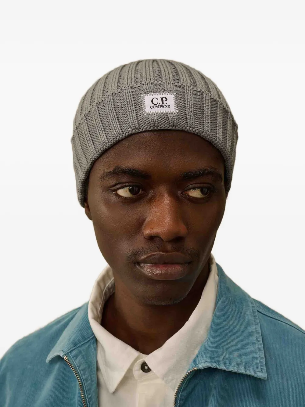 C.P. Company ribbed cotton beanie hat - Grijs