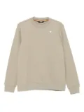 K-Way crew-neck logo-patch sweatshirt - Neutrals
