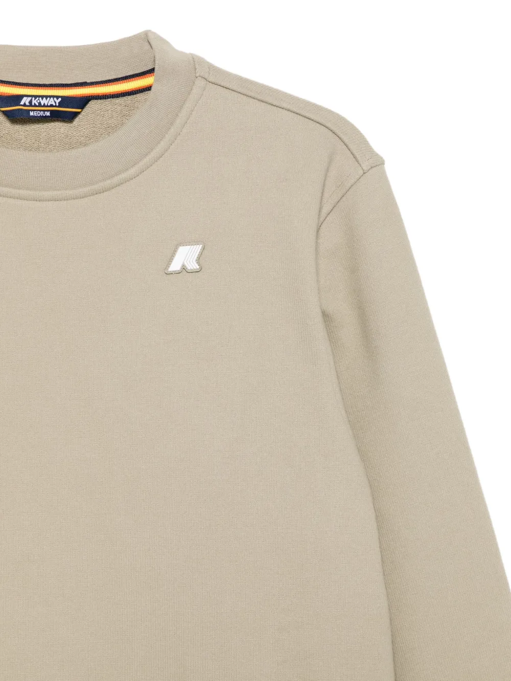 K-Way Sweater met logopatch en ronde hals Beige