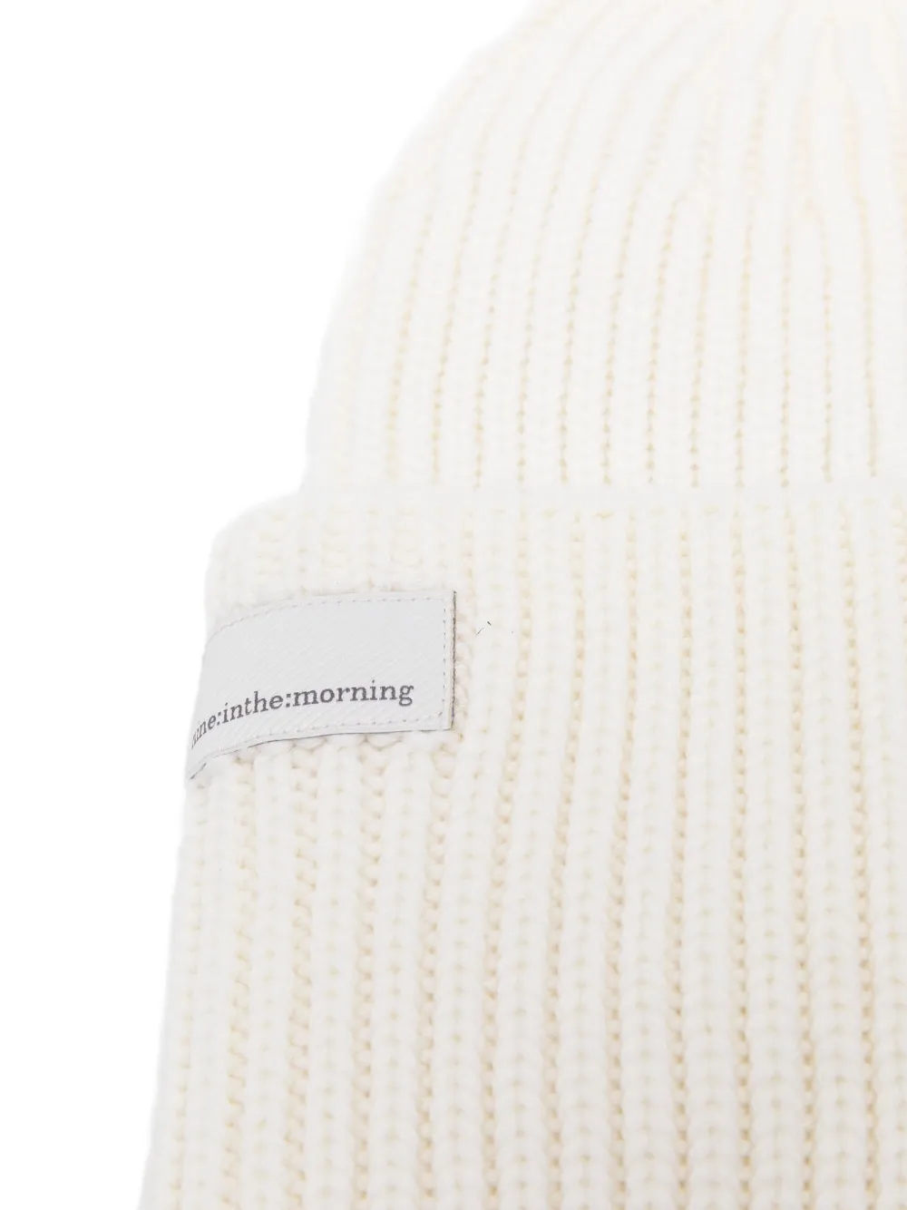 Nine In The Morning Ribbed Wool Beanie In White