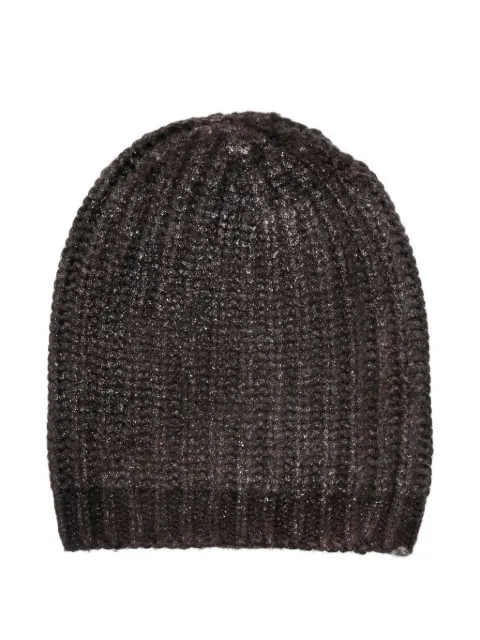 Avant Toi glitter-detail ribbed-knit beanie
