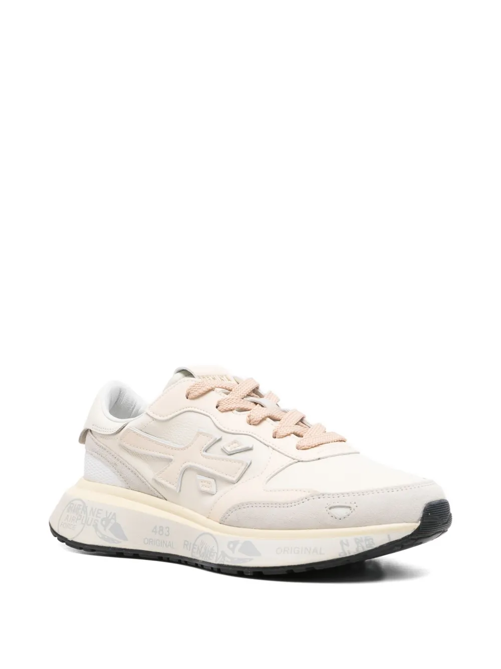 Premiata leather panelled sneakers Neutrals