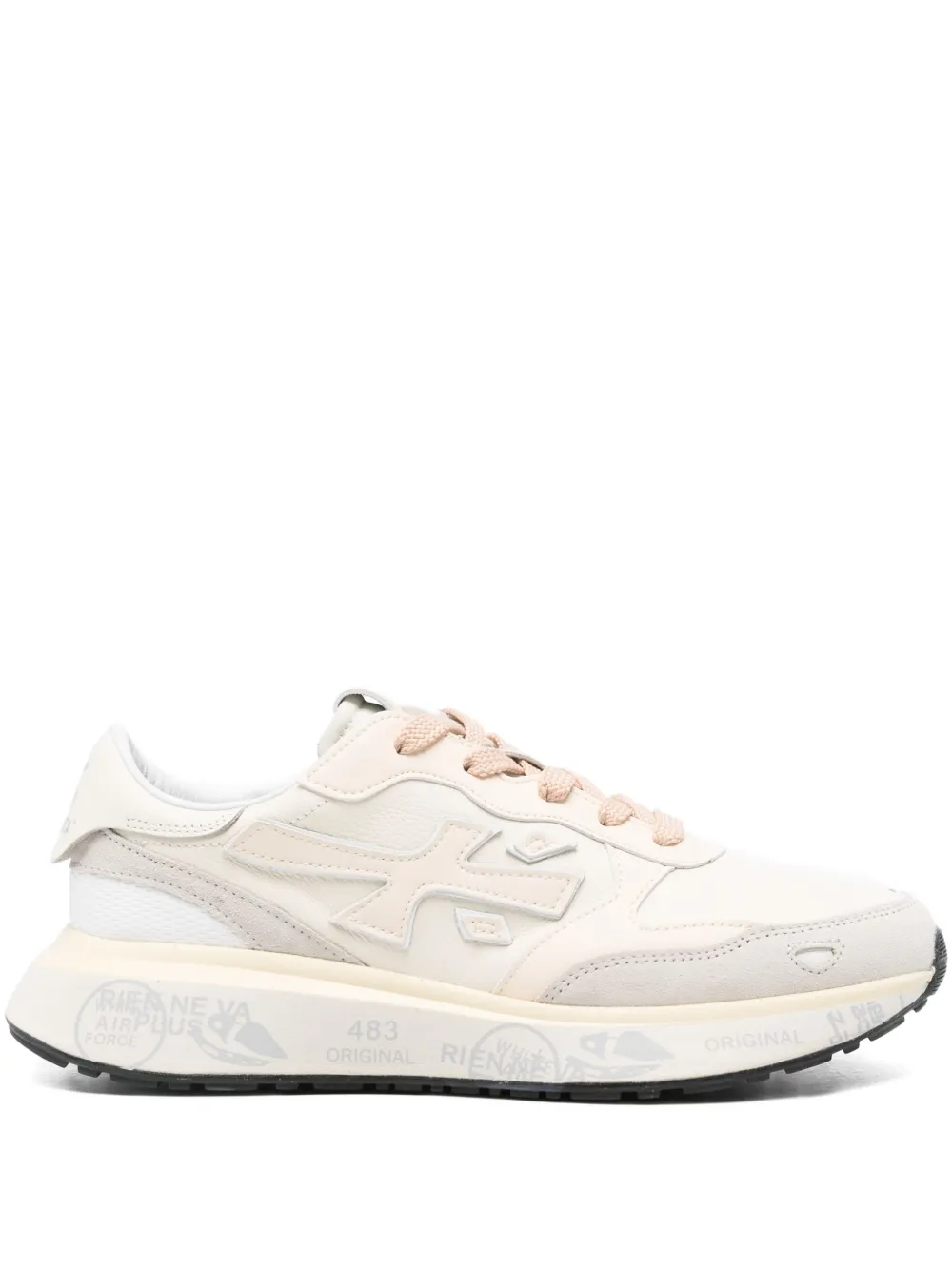 Premiata leather panelled sneakers Neutrals