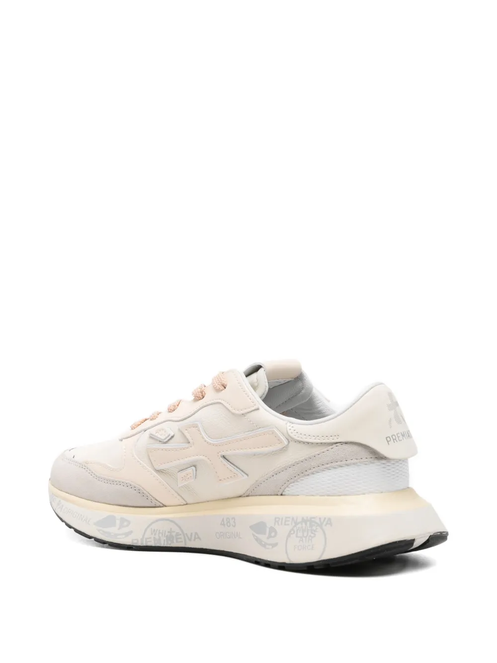 Premiata leather panelled sneakers Neutrals
