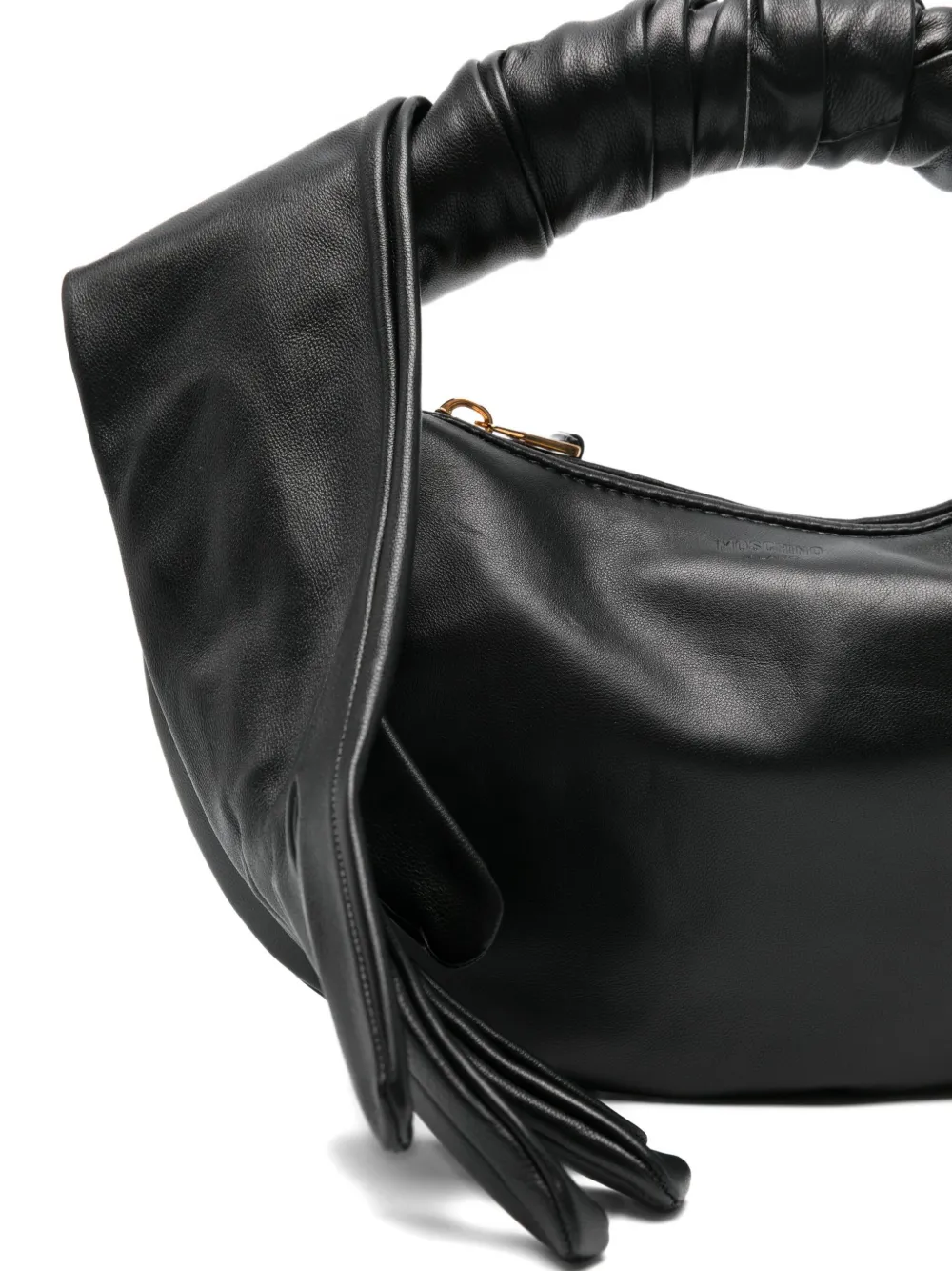 Moschino Glove-handle Leather Tote Bag In Black