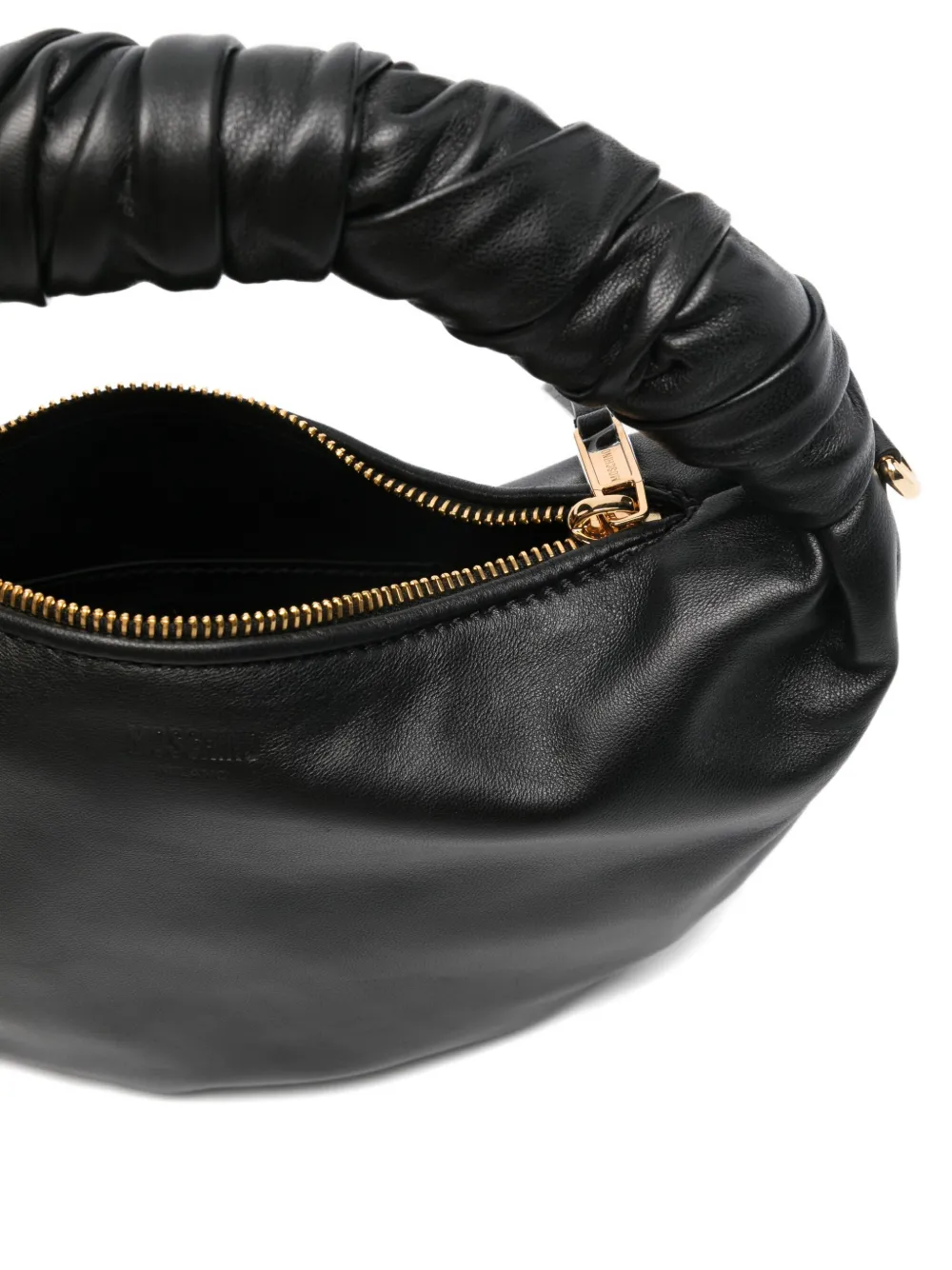Moschino Glove-handle Leather Tote Bag In Black