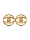 CHANEL Pre-Owned 1997 CC Mark turn lock clip-on earrings - Gold