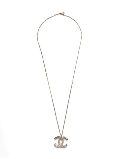 CHANEL Pre-Owned 2020 interlocking-CC pearl-embellishment necklace