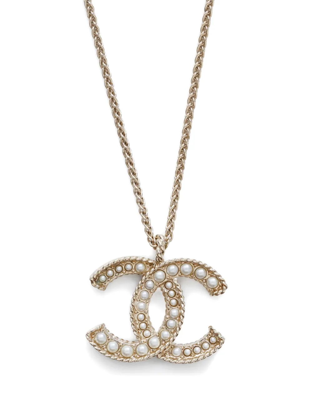 CHANEL Pre-Owned قلادة بزينة لؤلؤ وشعار CC المتداخل 2020 | Image 2
