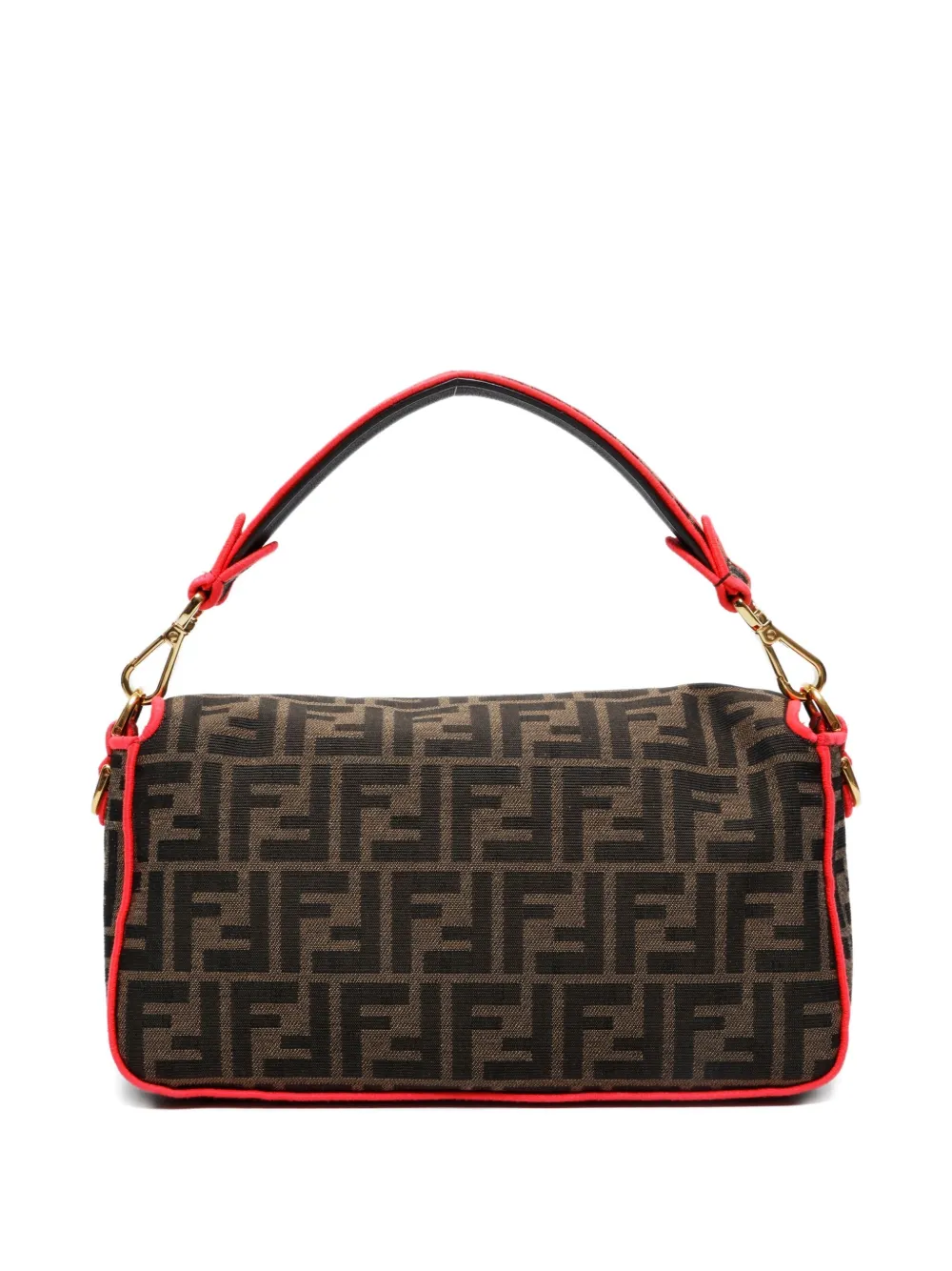 Pre-owned Fendi 2020-2025s Zucca Mamma Baguette Shoulder Bag In Brown