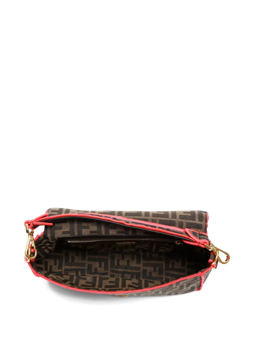 Pre-owned Fendi 2020-2025s Zucca Mamma Baguette Shoulder Bag In Brown