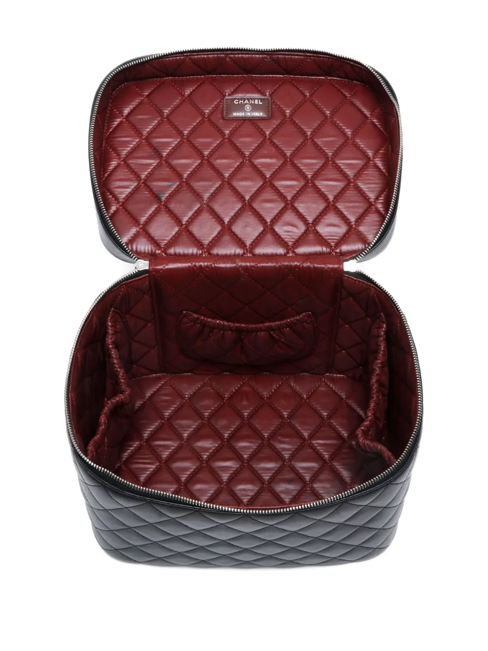 Pre-owned Chanel 2015-2016 Quilted Vanity Tote Bag In Black