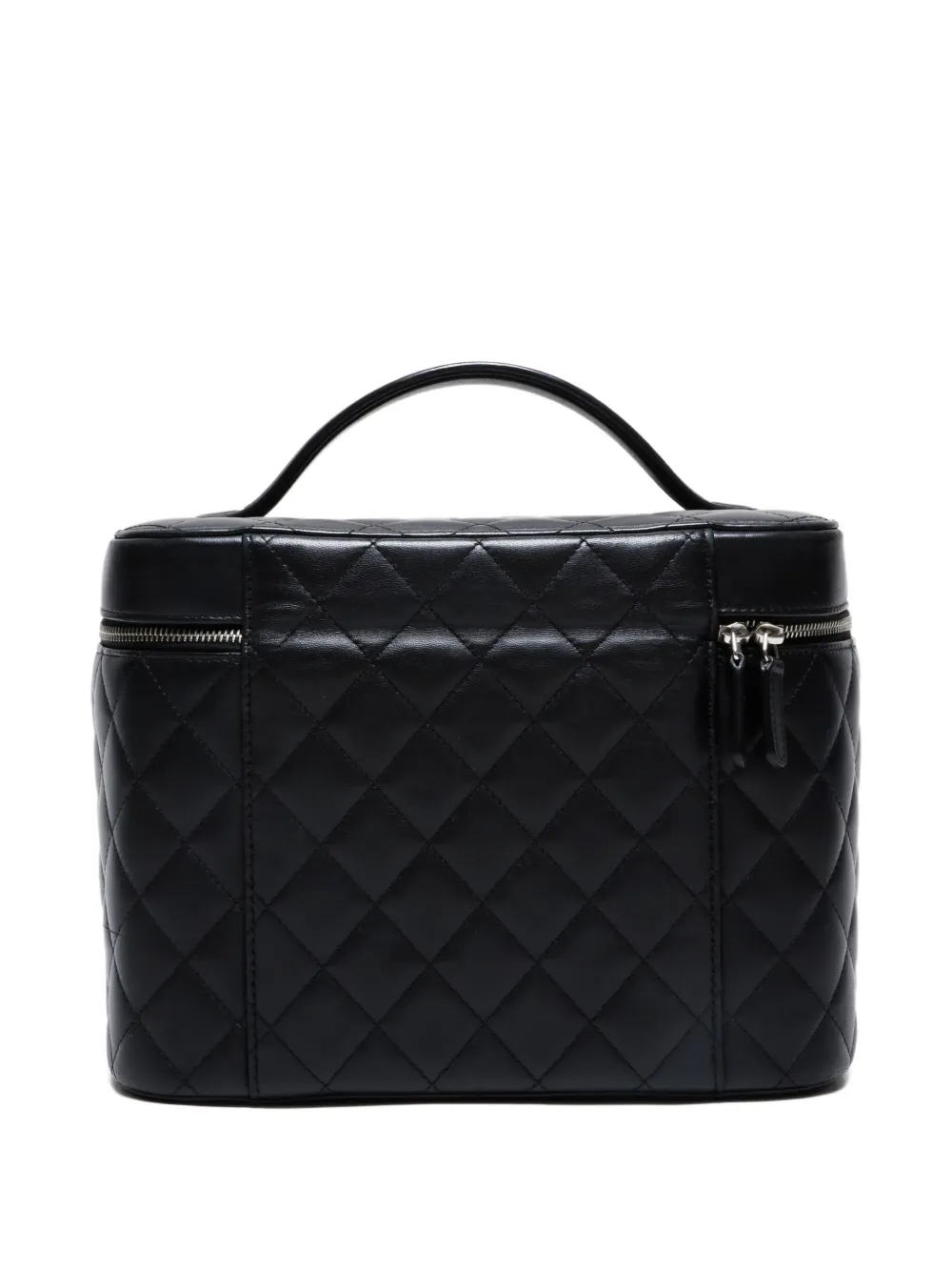 Pre-owned Chanel 2015-2016 Quilted Vanity Tote Bag In Black