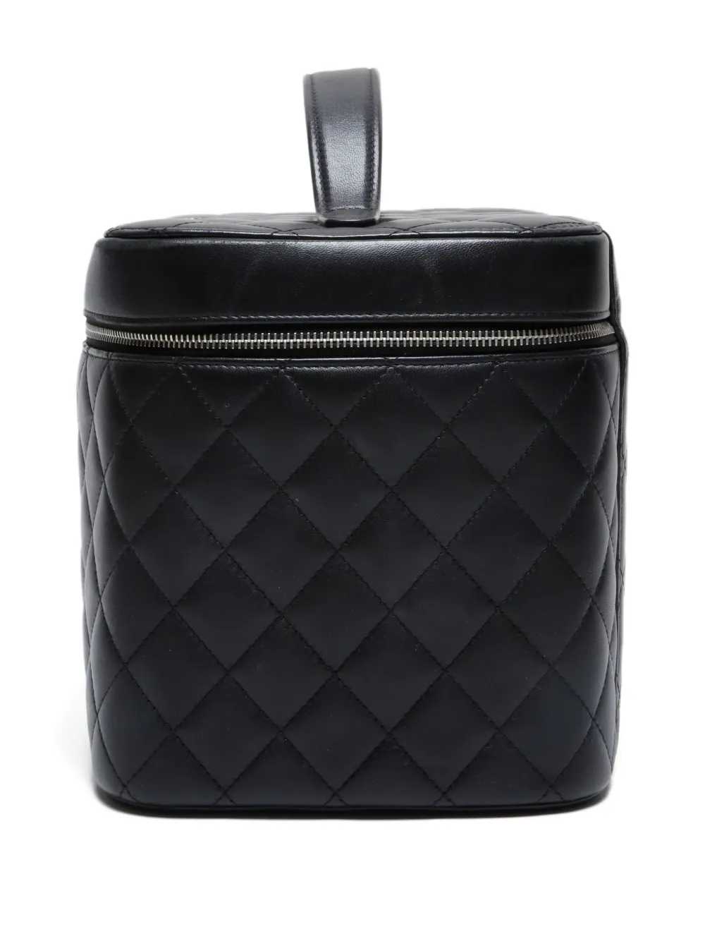 Pre-owned Chanel 2015-2016 Quilted Vanity Tote Bag In Black