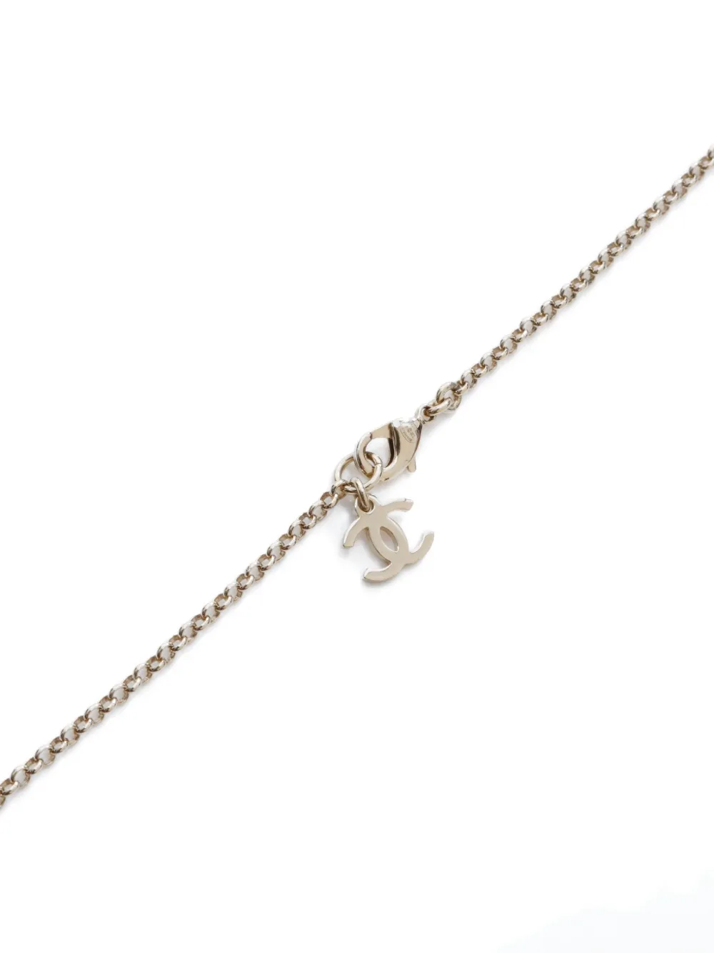 Pre-owned Chanel 2025 Cc Mark Flower Necklace In Gold