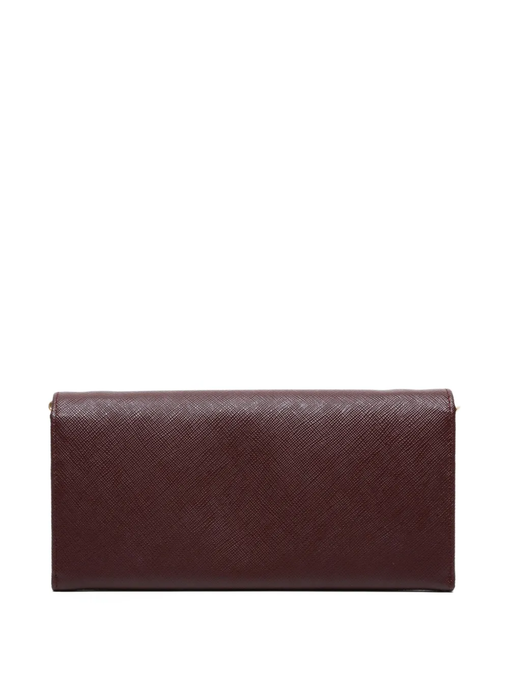 Pre-owned Prada 2010-2024s Chain-strap Leather Wallet In Brown