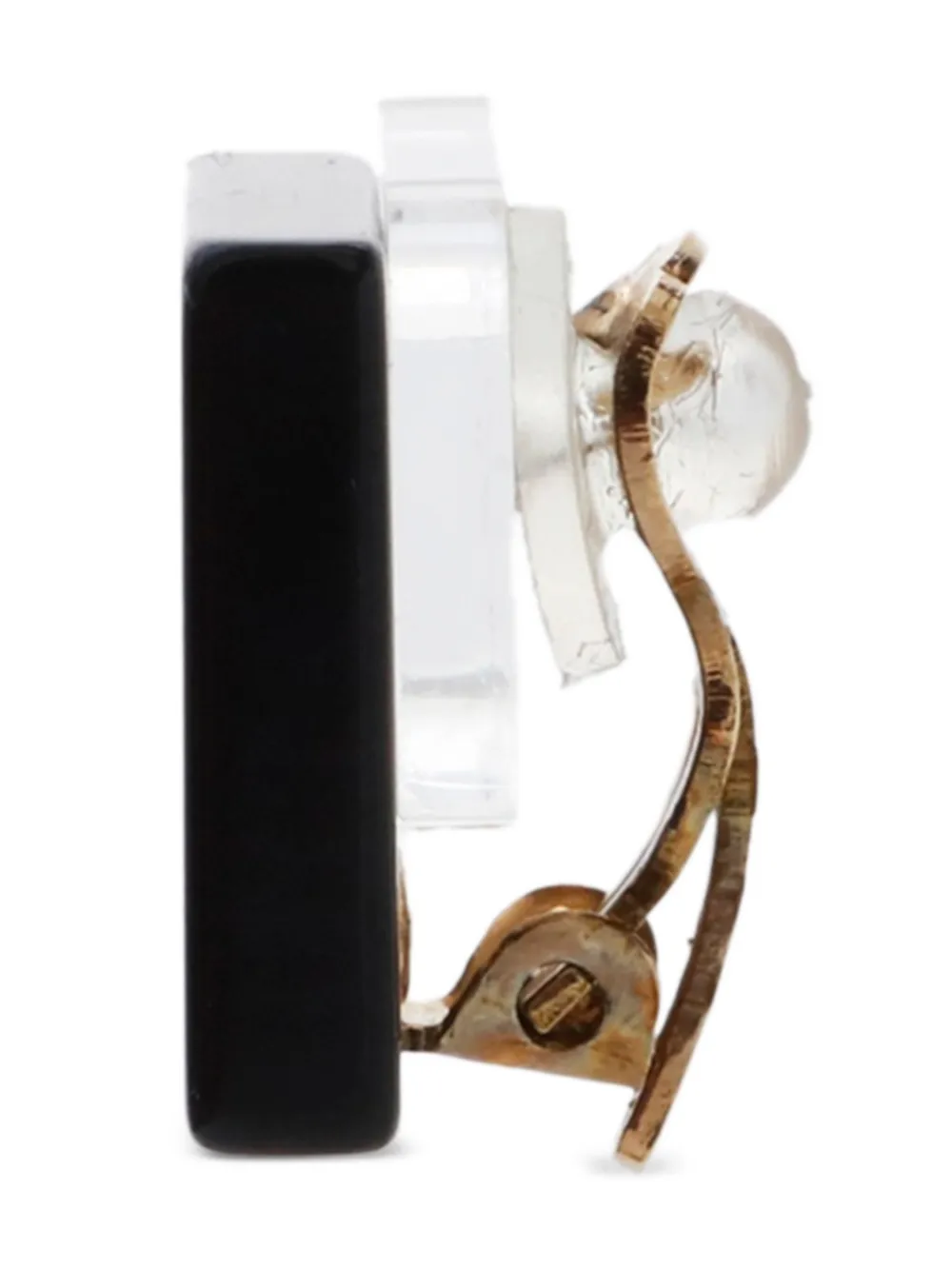 CHANEL Pre-Owned 2003 CC Mark square-shape clip-on earrings | Image 2