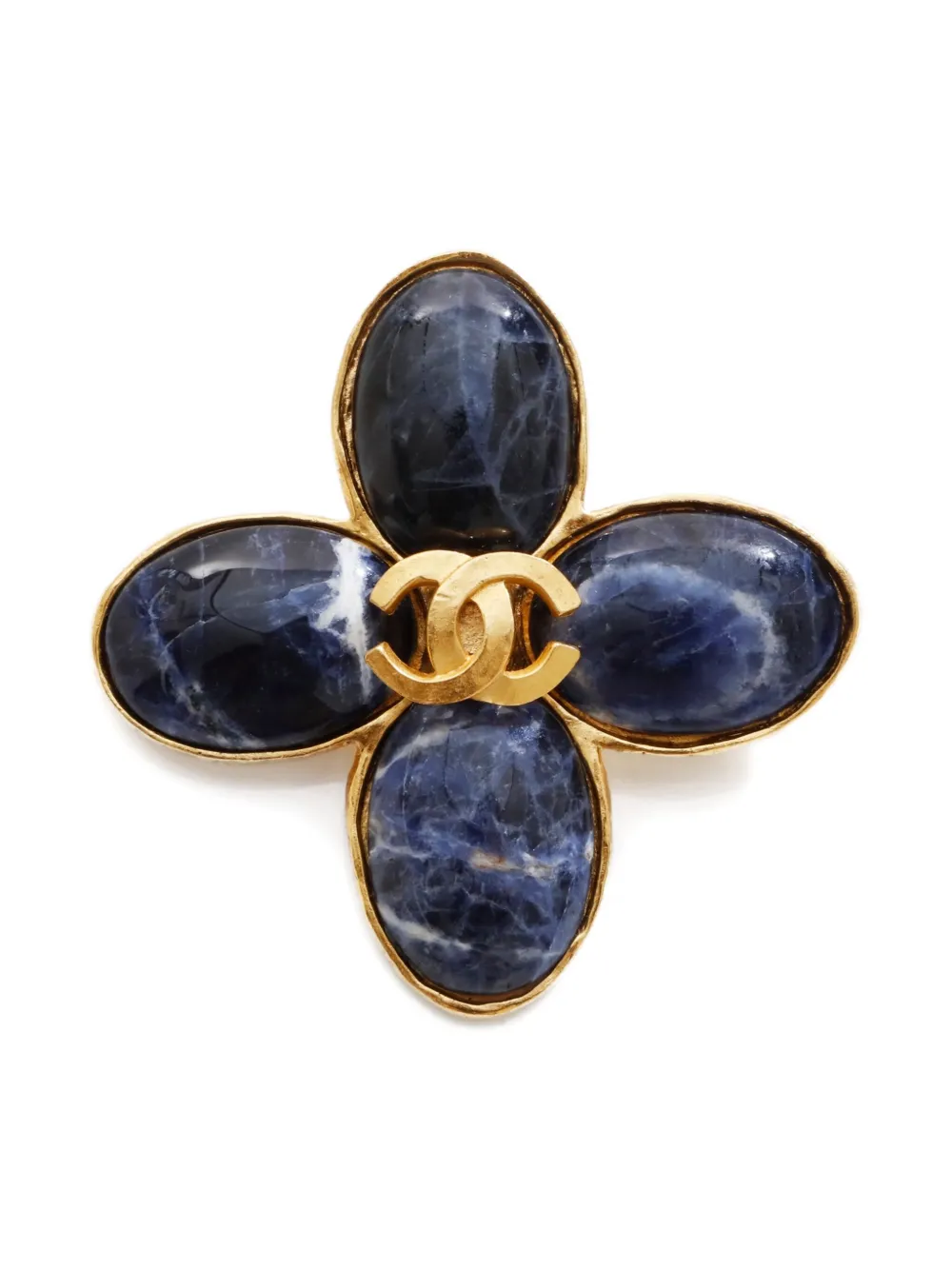 CHANEL Pre-Owned 1995 interlocking-CC brooch | Gold | Image 1