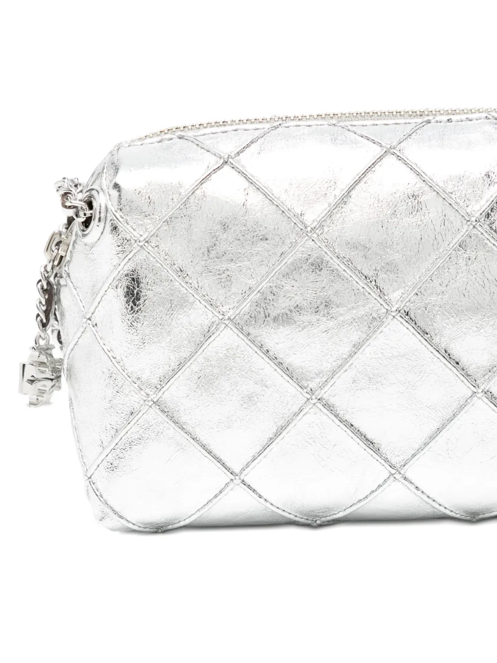 Tory Burch Fleming Soft Metallic Crossbody Bag In Silver