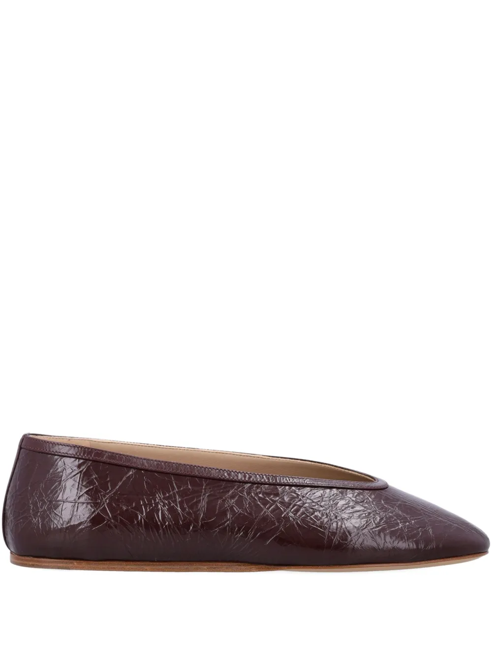 Le Monde Beryl Luna textured-leather ballet flats Purple