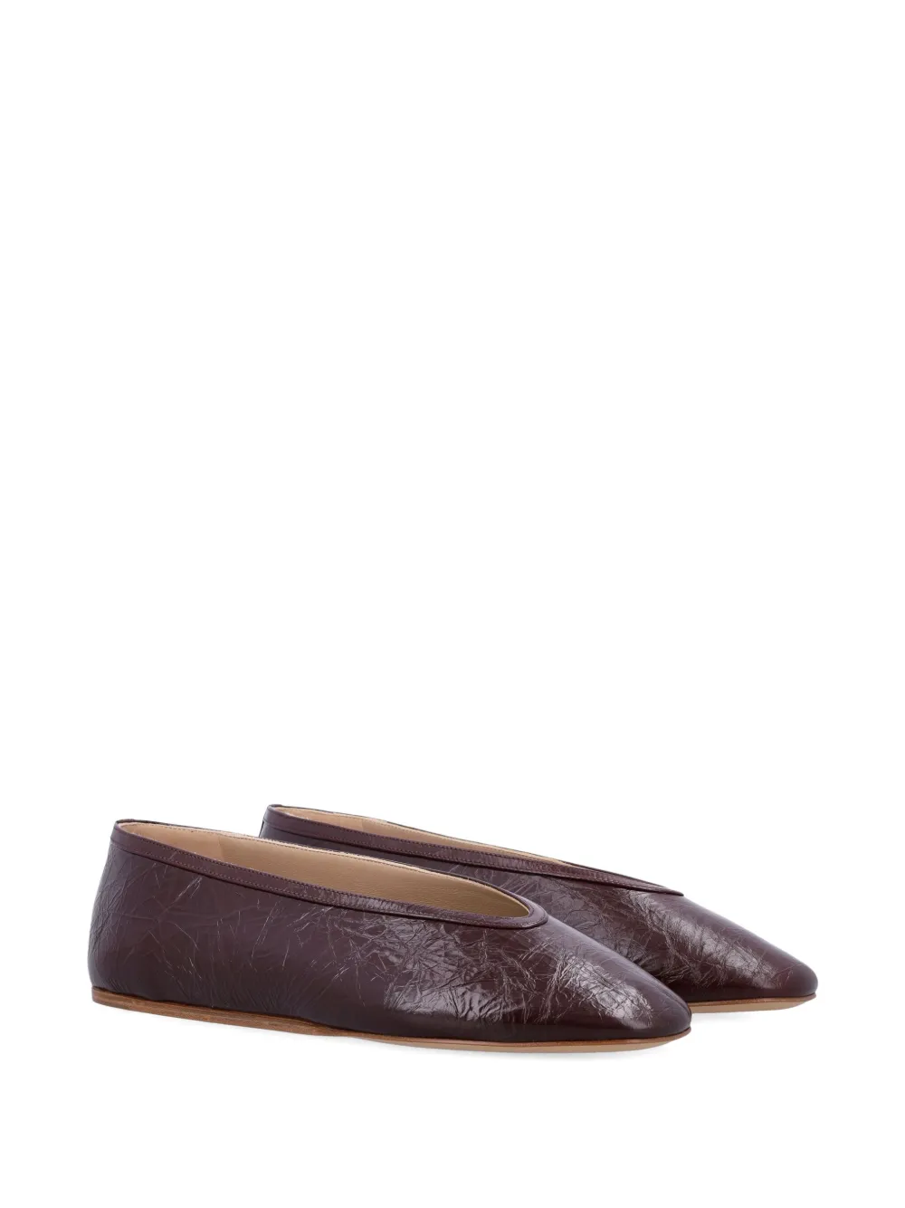 Le Monde Beryl Luna textured-leather ballet flats Purple